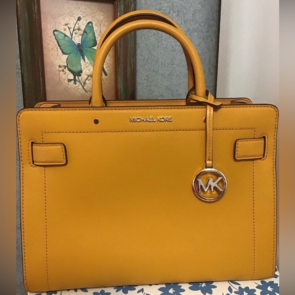 Michael kors Rayne Saffiano leather satchel in Marigold - Picture 2 of 16